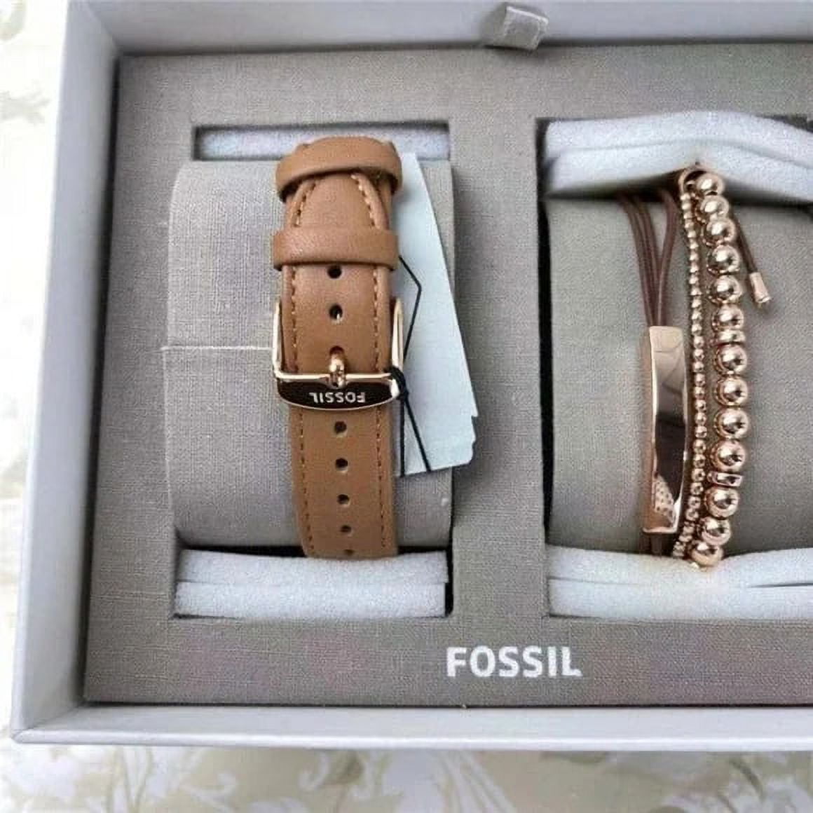 Fossil Machine Chronograph Dark Brown Leather Watch and Bracelet Box Set  42mm | CoolSprings Galleria